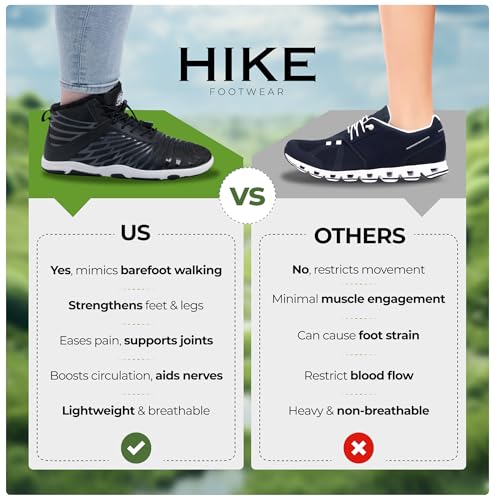 Hike Footwear HF Winter Barefoot Boots - Wide Toe, Zero Drop, 9-9.5 Women / 7-7.5 Men Black