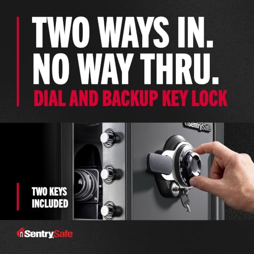 SentrySafe 1.23 Cu Ft Fireproof Waterproof Combination Safe - Bolt-Down, 1-Hour UL Fire Rating
