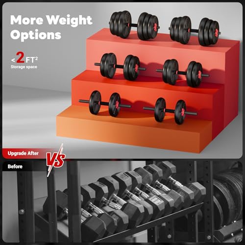 94LB Adjustable Dumbbell Set with 4-in-1 Function for Home Gym - GOIMU