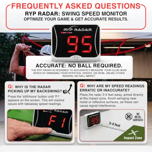 Golf Swing Speed Radar Monitor for Rypstick | Accurate & No-Contact