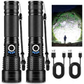 High Lumens Rechargeable LED Flashlight with 5 Modes, IPX6 Waterproof, 15H Runtime