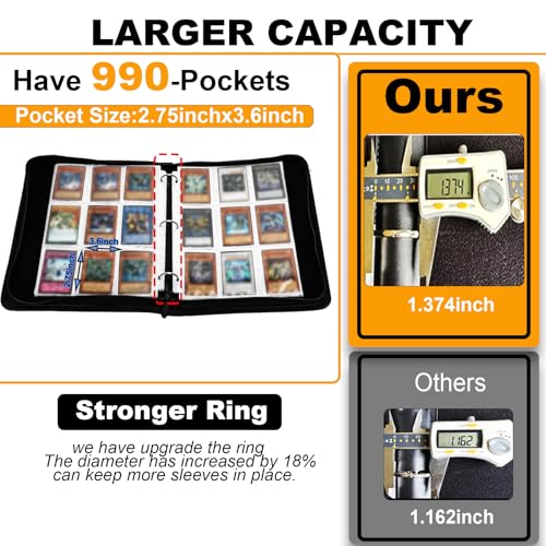 Trading Card Binder with 990 Sleeves - Compatible with Lorcana, MTG & TCG - Bella Lore-990