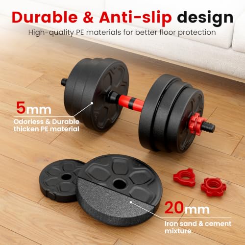 Adjustable Dumbbell Set 45LB with Connector 5-in-1 Home Gym Equipment for Men Women