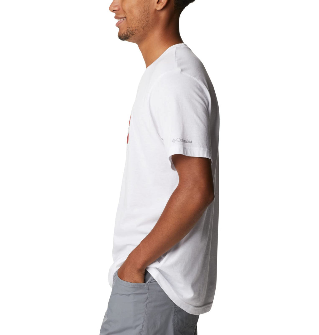 Columbia Men's Thistletown Hills Graphic Short Sleeve, White/Wanderland Graphic, X-Large