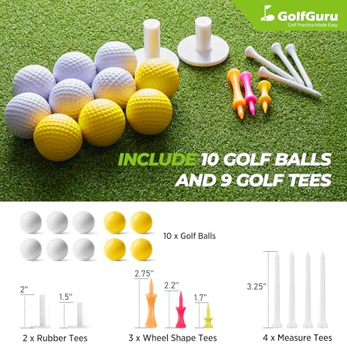 Golfguru 5' x 4' Dual Turf Golf Hitting Mat with Alignment Aid - Standard 16mm