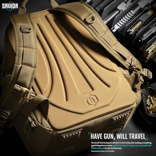 Savior Equipment SEMA Compact Tactical Range Pistol Backpack - Flat Dark Earth, 18x14x10 inches