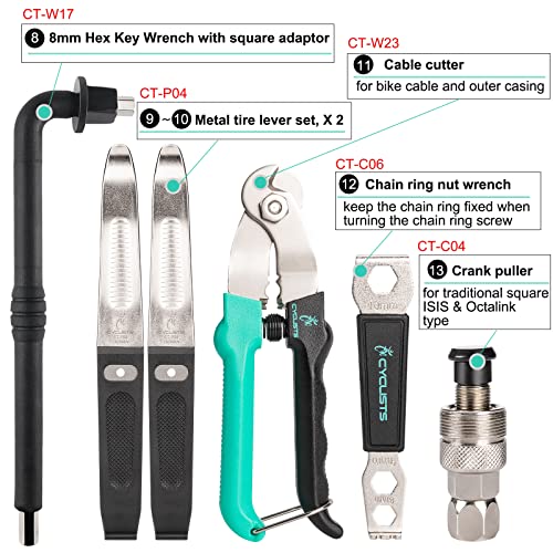 Cyclists 27-Piece Bike Tool Kit for Bicycle Maintenance & Repairs