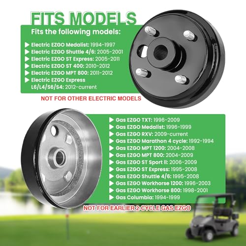 Golf Cart Brake Drum 1 Inch Large Hole 30-Tooth Spline EZGO Replacement