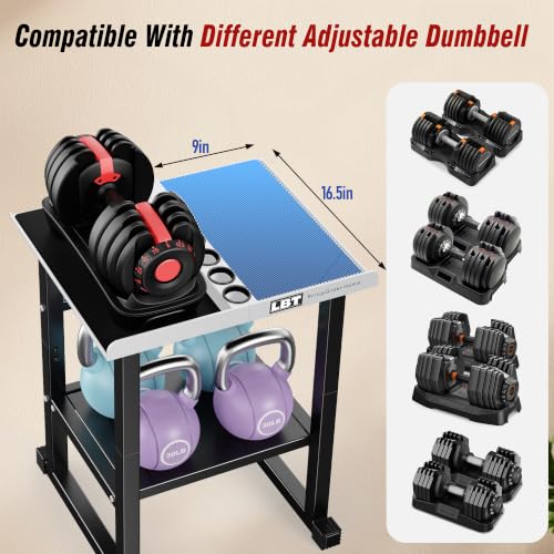 LBT Silver Adjustable Dumbbell Stand 600LB Capacity Home Gym Rack