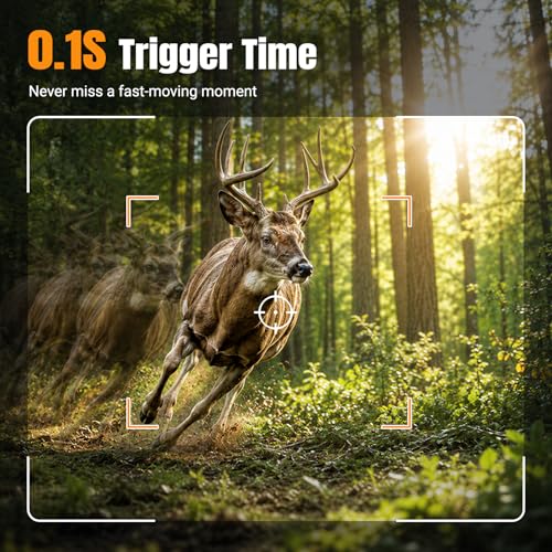 DEATTI 4K Trail Camera with Night Vision, WiFi & Bluetooth, 48MP Wildlife Camera