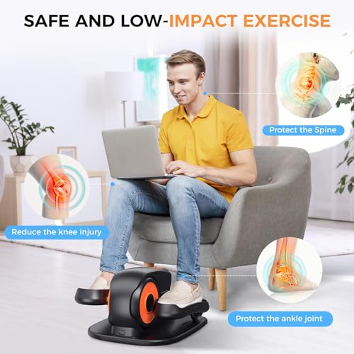 GUGTTR Under Desk Elliptical Machine Black Low Impact Leg Exerciser for Seniors