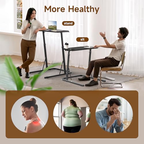 VTORY Black Adjustable Height Standing Desk for Treadmill Walking & Cycling
