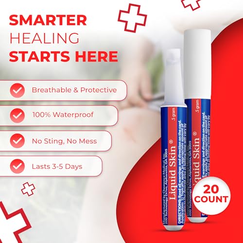 Liquid Bandage for Skin 20 Count Waterproof Wound Closure Flexible Skin Glue