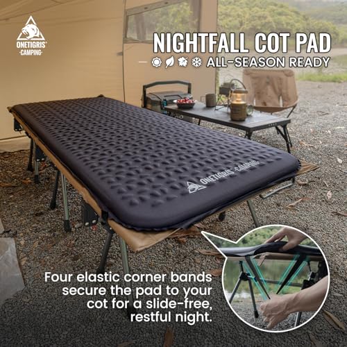 ONETIGRIS Nightfall Camping Cot Mattress - Self-Inflating Sleeping Pad, Dark Grey