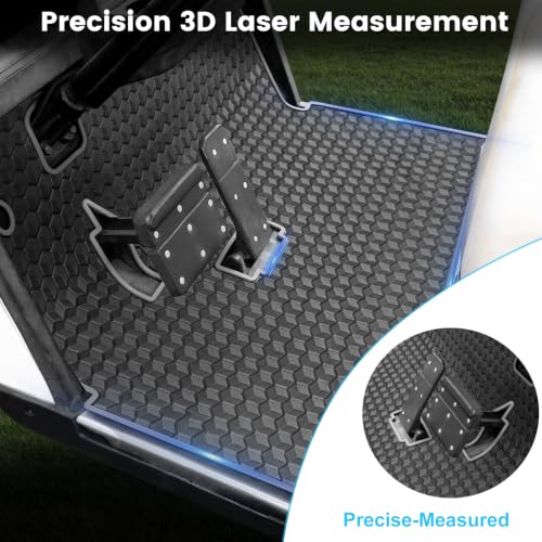 iLSKW Golf Cart Floor Mat for EZGO TXT 1994-Up with Gray Trim, 3/10" Rubber