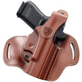 Tan Leather Hybrid OWB Holster for Glock 19X/23/32/44/45 - Right Hand
