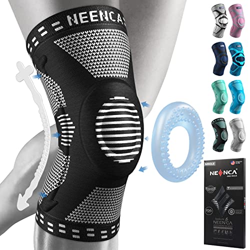 NEENCA Knee Support Brace Large Black for Pain Relief & Stabilization