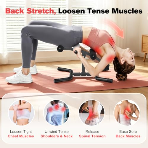 Mini Inversion Table with Rollers Black - Spinal Decompression & Back Stretching Equipment