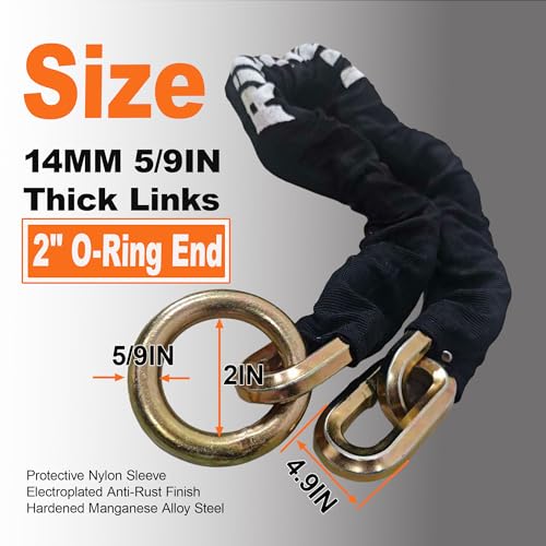 Heavy Duty 14mm Security Chain for Motorcycle & Outdoor Security
