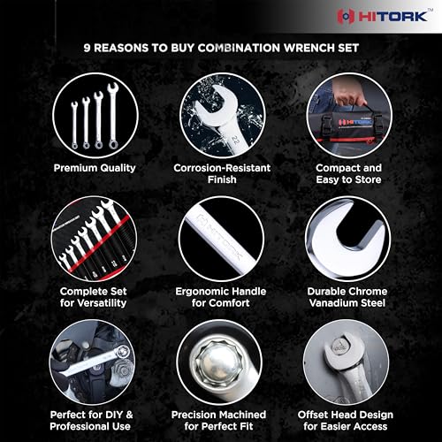11-Piece SAE Wrench Set with Roll Pouch - Drop Forged Cr-V Steel, Chrome Finish