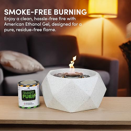 Smart Fuel Bioethanol Gel Fuel Cans 12-Pack – Clean Indoor & Outdoor Fire Pit Fuel, 3-Hour Burn Time