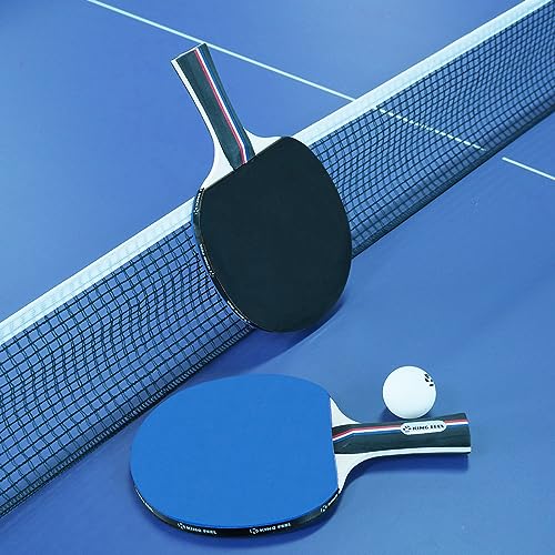 Blue Premium Table Tennis Paddles Set of 4 with 8 Balls & Case – Indoor & Outdoor