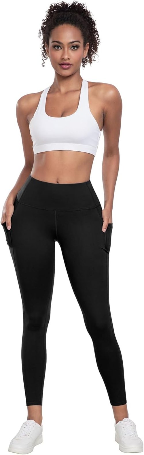 LZYVOO High-Waisted Leggings with Pockets - 6-Pack Soft Tummy Control Yoga Pants for Women