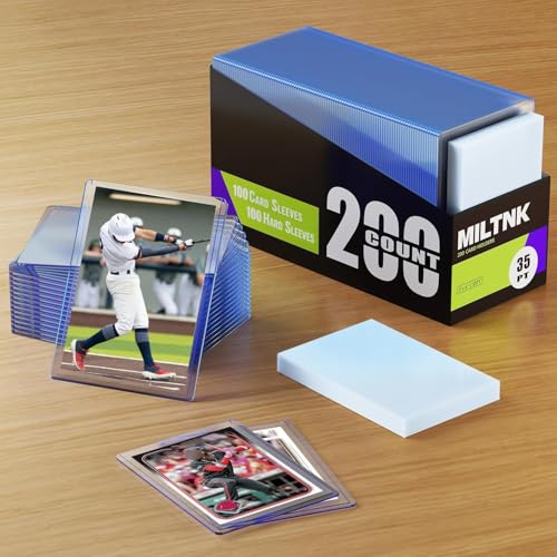 2000 Card Sleeves Hard & Soft, 3x4 Trading Card Holders Set - MILTNK (1000 Hard + 1000 Soft)
