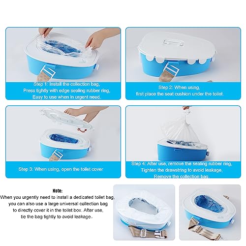 YQJ Blue Portable Car Toilet Emergency Urinal for Camping Travel & Traffic Jam