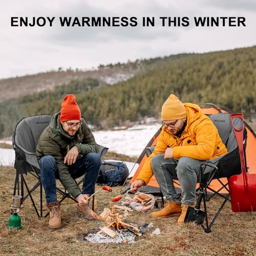 RELEASE Oversized Heated Camping Chair with Fully Padded Back & Seat - Grey