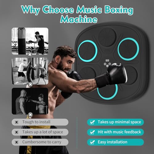 Wall Mounted Bluetooth Music Boxing Machine - Black