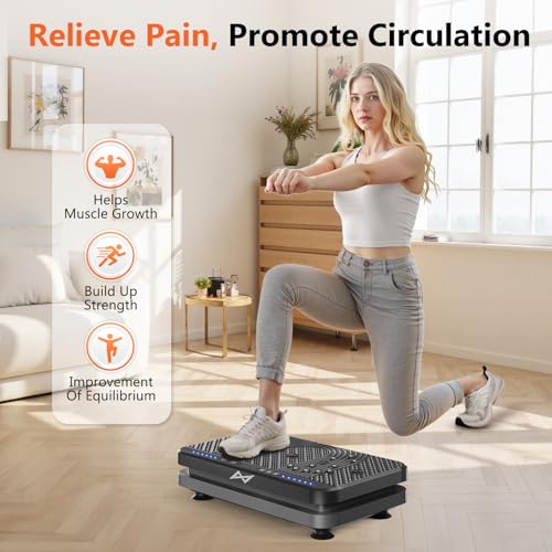 AXV Vibration Plate Exercise Machine - Body Fitness Platform ARK.BLACKGRAY