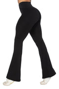 Sunzel Flare Leggings, Crossover Yoga Pants with Tummy Control, High Waisted and Wide Leg, No Front Seam Black XX-Large 34" Inseam