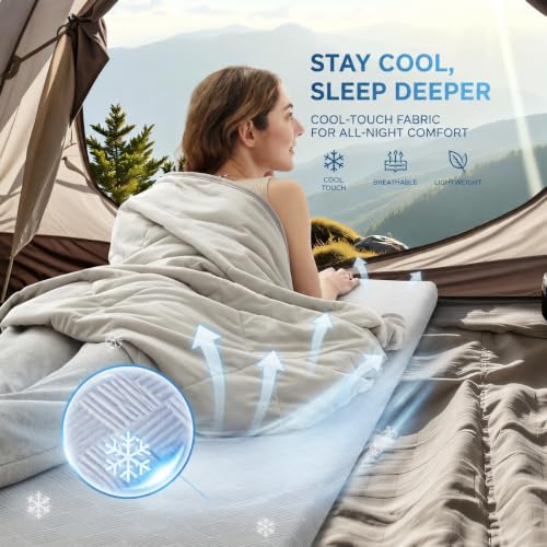 Jamdok Cooling Foam Camping Mattress Waterproof Light Gray 75x30x2"