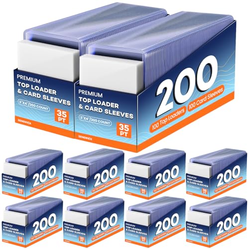 1000 Hard Card Sleeves + 1000 Soft Card Sleeves - 3x4 Inch Card Protectors - Double Protection - Clear PVC - Card Storage & Trading