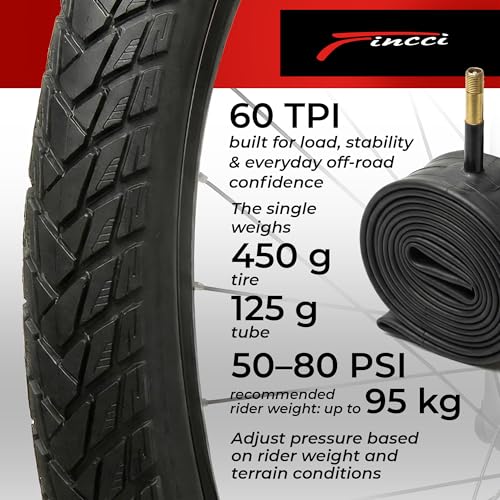 Fincci 700x35c Foldable City Bike Tires & Tubes Black - Schrader/Presta