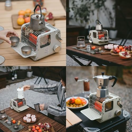 Windhike Khaki 3-in-1 Portable Camping Heater & Stove 1100W for Tents