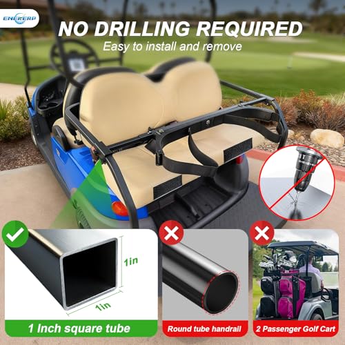 Universal Golf Cart Bag Holder Bracket for EZGO Club Car Yamaha 1in Square Tube Adjustable