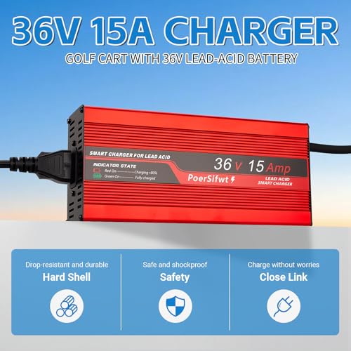 36V 15A Fast Golf Cart Battery Charger for EZGO TXT - Smart Protection