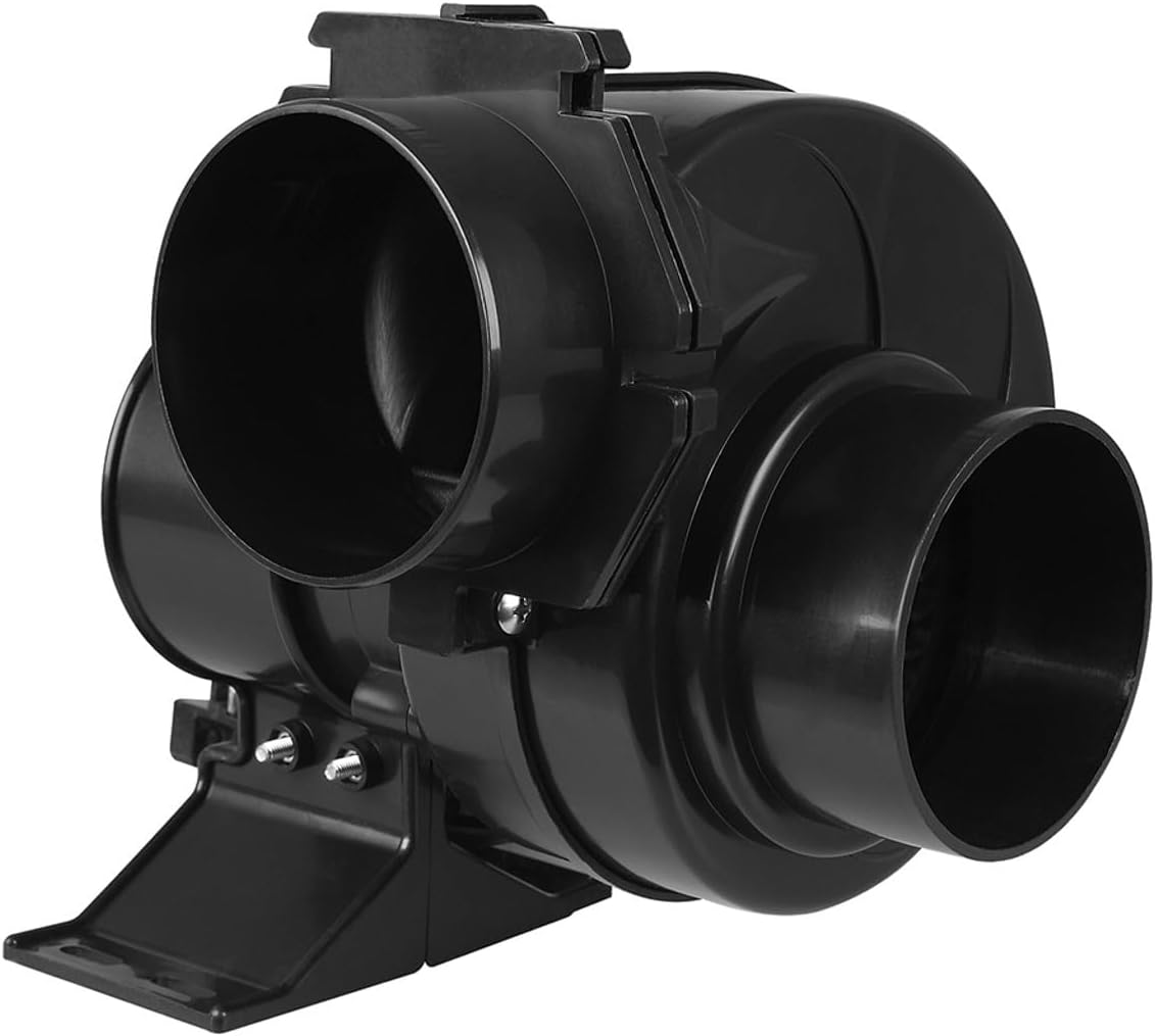 Seaflo In-Line Bilge Air Blower - 130CFM Marine Ventilation | 12V, 2.5AMP, Black