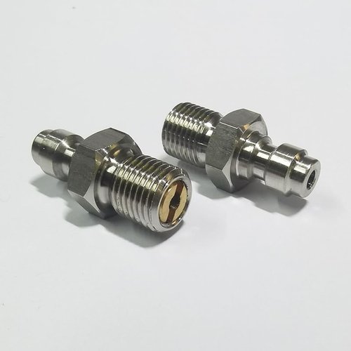 Foster 8mm Quick Disconnect Valve - Stainless Steel Male Fill Nipple for Paintball & Airsoft