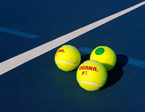 Tourna 12 Pack Green Dot Tennis Balls - Lower Bounce, USTA Approved