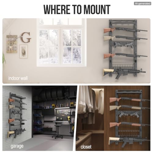 ONETIGRIS MOLLE Panel & Shelf Wall Mount Gun Rack with Removable Accessory Tray