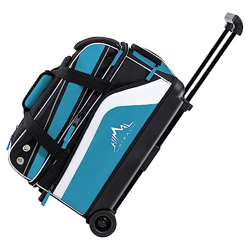GoHimal Double Roller Bowling Bag Black-Blue | 2 Balls Shoe Compartment
