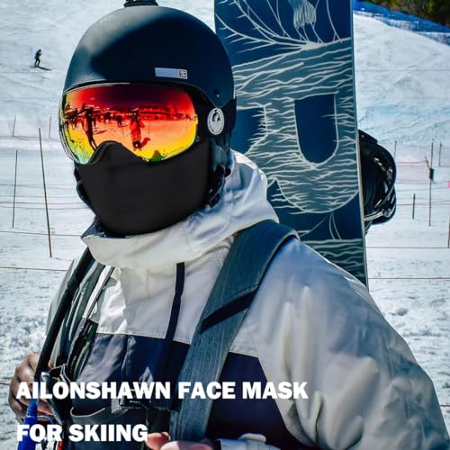 Black Ski Mask Motorcycle Balaclava UV Sun Protection Summer Face Covering