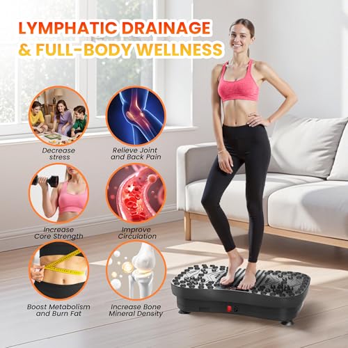AXV Black Full Body Vibration Plate Exercise Machine for Weight Loss & Fitness
