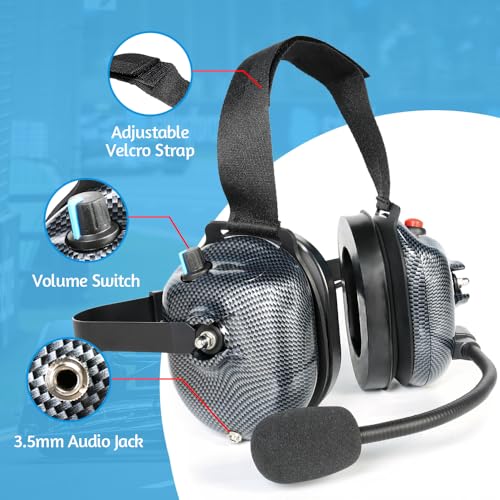 Behind-the-Head Racing Headset with Noise-Canceling Microphone & 2-Pin Cord