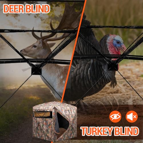 FUNHORUN 2-3 Person 270° See Through Pop-Up Hunting Blind for Deer & Turkey