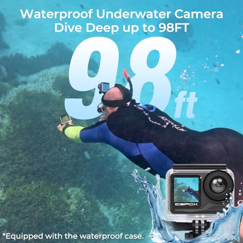 Icefox 4K Action Camera 60FPS 20MP Underwater Waterproof 98ft WiFi