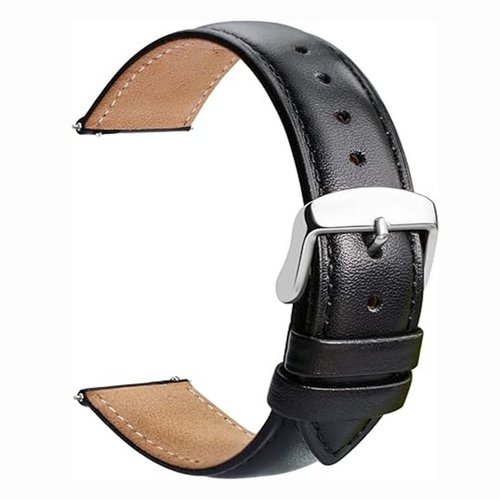Leather Bands Compatible with FITVII HM08 HM58 / for iTech Active 3 / Amzhero-Runfit D26 / Virozis P67 / GADIXY G301 / RLQA Band 2 /KALOC Smart Watch bands, 2-Pack Quick Release Adjustable Wristband Straps Replacement